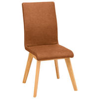STUHL  in Mikrofaser Holz, Textil  - Cognac/Beige, Design, Holz/Textil (45/102/56cm) - Novel