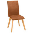 STUHL  in Mikrofaser Holz, Textil  - Cognac/Beige, Design, Holz/Textil (45/102/56cm) - Novel