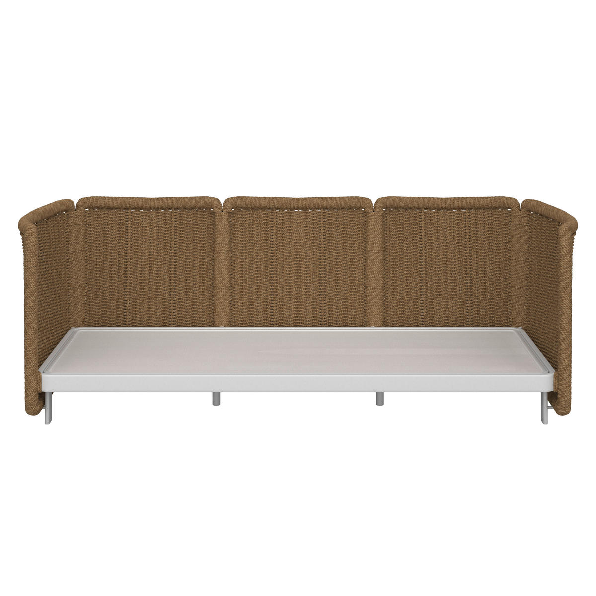SOFA ZA BAŠTU  - bela/prirodna boja, Moderno, metal/tekstil (230/73/87cm) - Amatio