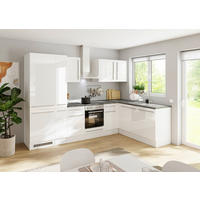 ECKKÜCHE  in Weiß, Weiß Hochglanz  - Weiß Hochglanz/Anthrazit, LIFESTYLE, Holzwerkstoff/Kunststoff (310/175cm) - P & B