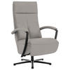 RELAXSESSEL in Leder Hellgrau  - Hellgrau/Schwarz, Design, Leder/Metall (76/112/83cm) - Beldomo Speed