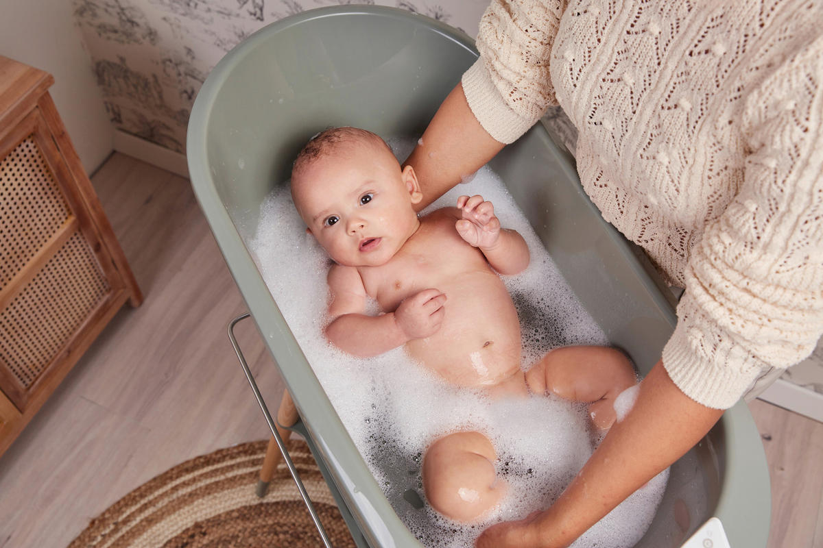 SET ZA KUPANJE BEBE  SENSE  - zelena, Basics, plastika (79.5/40/46cm) - Bebe Jou