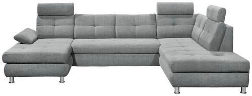 WOHNLANDSCHAFT in Webstoff Hellgrau  - Hellgrau, MODERN, Kunststoff/Textil (177/349/233cm) - MID.YOU