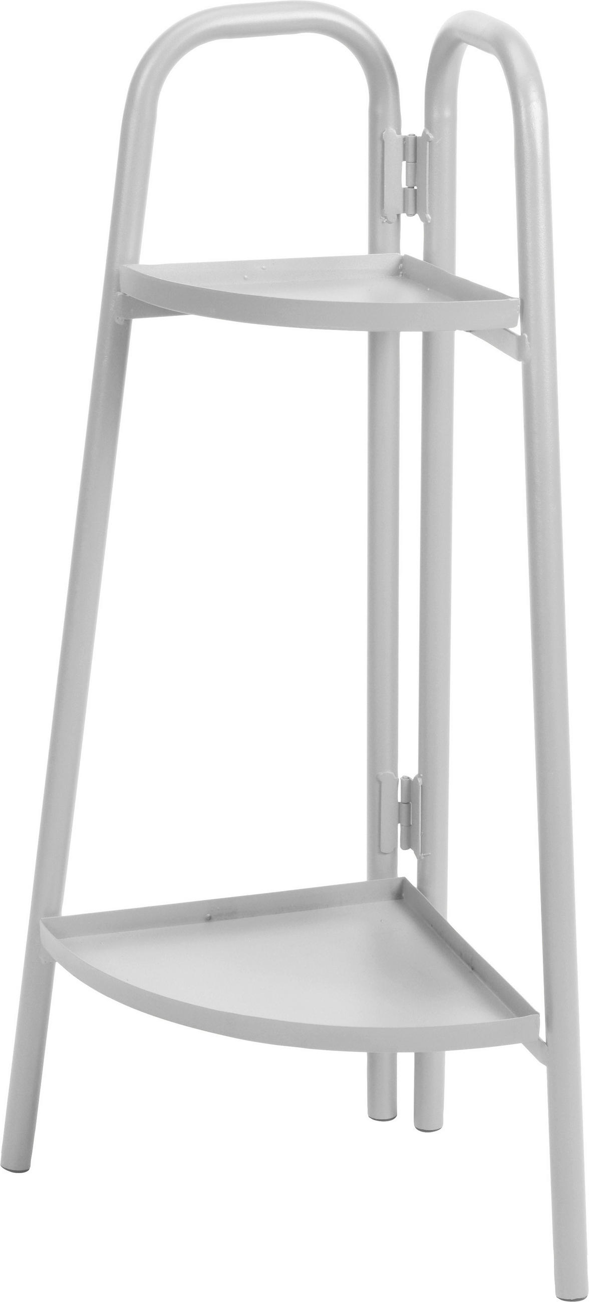 Blumentisch mit Ablagefläche Metall Grau Matt