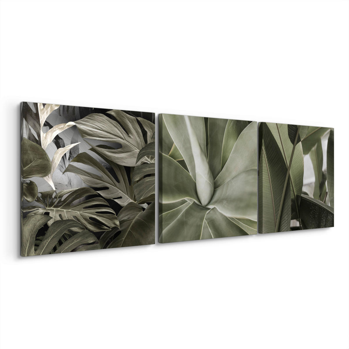 BILDERSET - Grün, Basics, Holz/Textil (3x32/32cm)