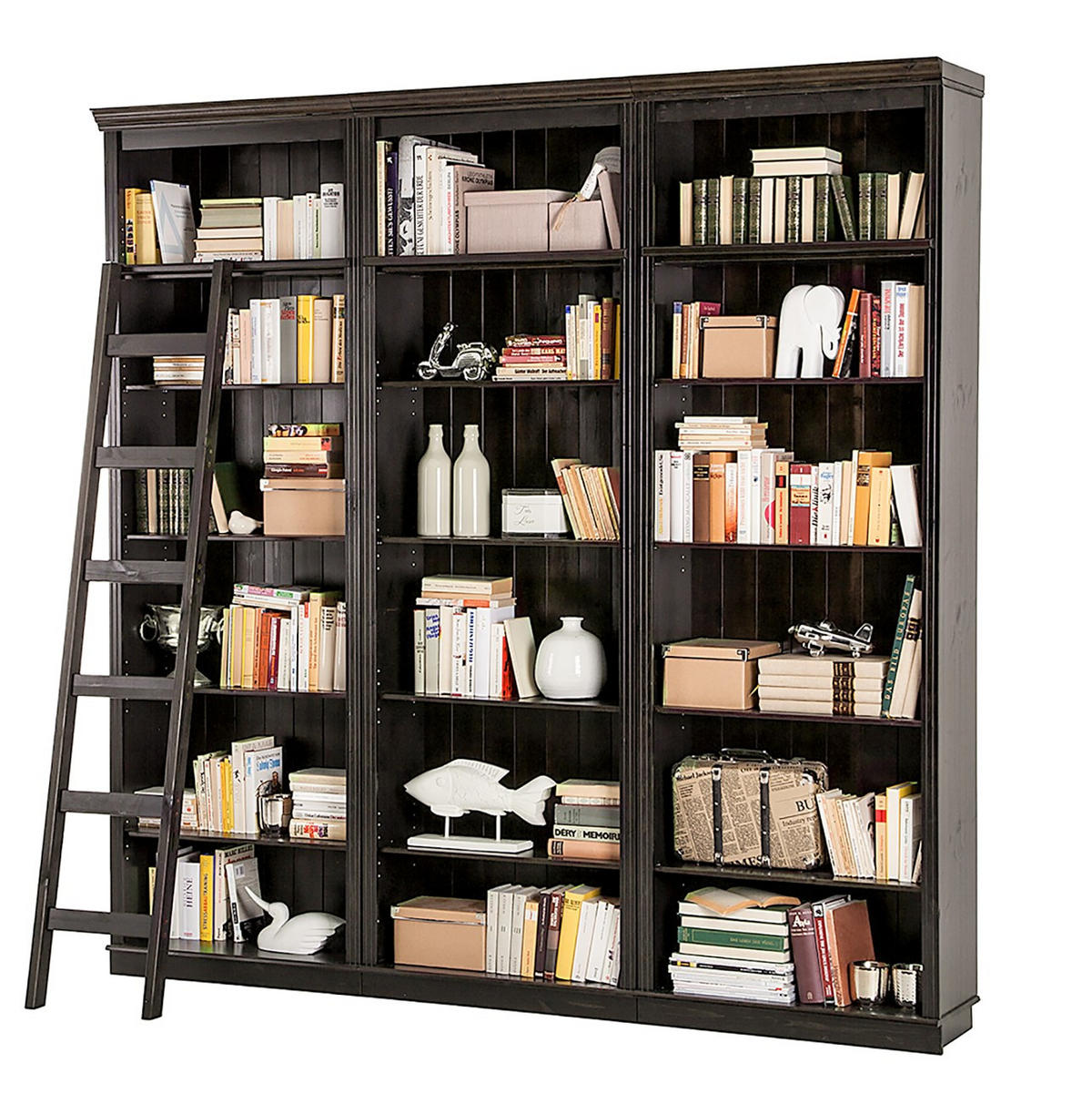 BÜCHERWAND Kiefer massiv Kieferfarben, Dunkelbraun  - Dunkelbraun/Kieferfarben, Design, Holz (223/222/34cm) - Livetastic