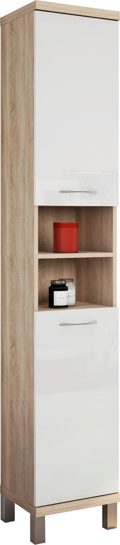 STRANSKA OMARA 33/190/33 cm  - barve kroma/bela, Moderno, leseni material (33/190/33cm) - Ti'me