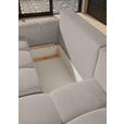 ECKSOFA in Flachgewebe Greige  - Greige/Schwarz, KONVENTIONELL, Kunststoff/Textil (256/157cm) - Carryhome
