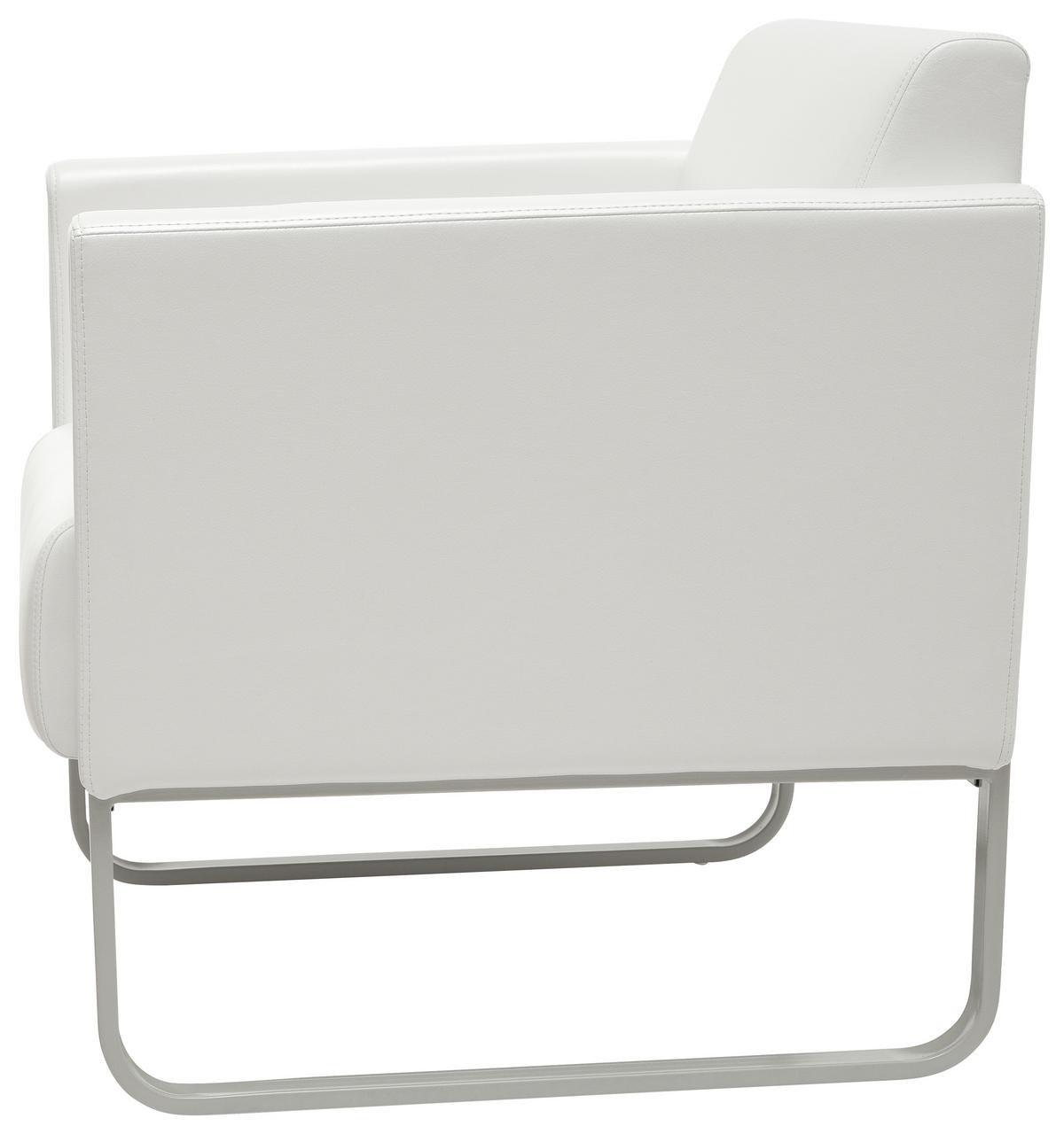 SESSEL Lederlook Weiß, Hellgrau    - Hellgrau/Weiß, MODERN, Textil/Metall (67/78/71cm) - MID.YOU