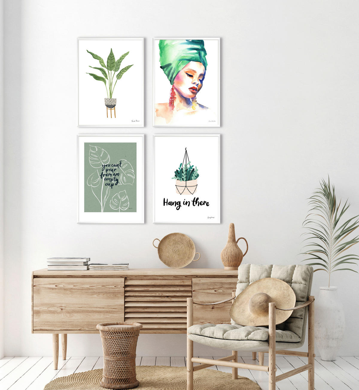 KUNSTDRUCK 30/40 cm  - Weiss/Gelb, Basics, Papier (30/40cm) - Monee
