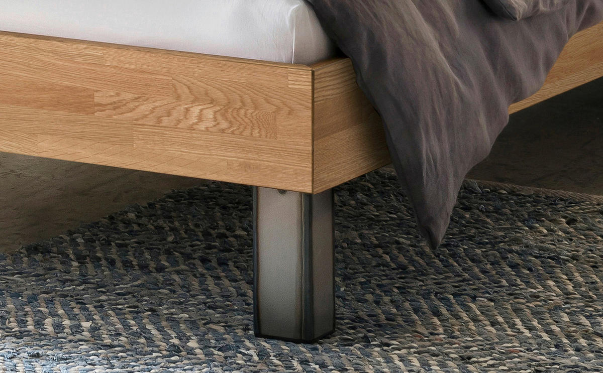 BETT 160/200 cm  in Eiche Bianco  - Eiche Bianco/Eichefarben, Natur, Holz/Metall (160/200cm) - Hasena