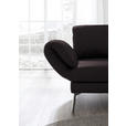 RÉCAMIERE in Echtleder Dunkelbraun  - Chromfarben/Dunkelbraun, Design, Leder/Metall (209/85-109/95-16cm) - Dieter Knoll