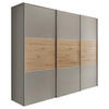 SCHWEBETÜRENSCHRANK Hellgrau, Eiche Artisan  - Hellgrau/Alufarben, Holzwerkstoff/Metall (249/222/68cm) - Moderano