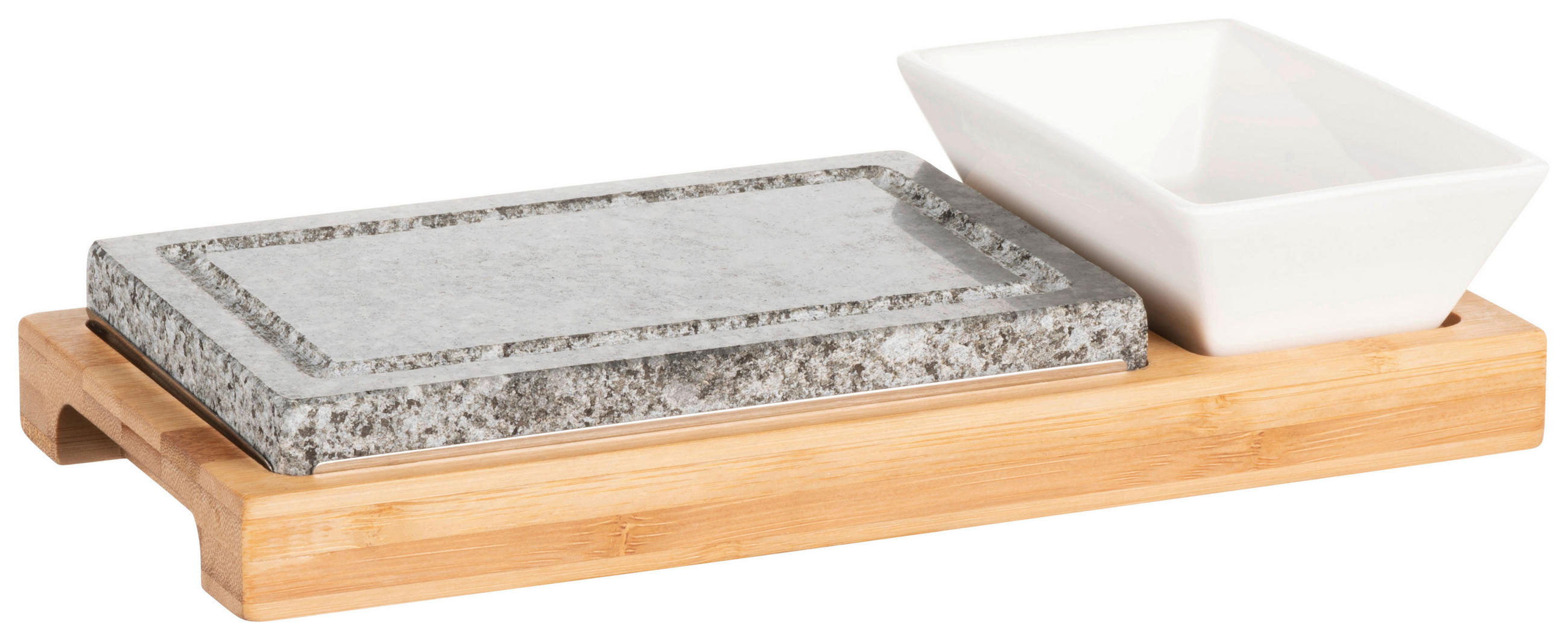 HEIßER STEIN-WARMHALTEPLATTE  - Schwarz/Braun, Basics, Holz/Keramik (27,5/13/2,5cm) - Mäser