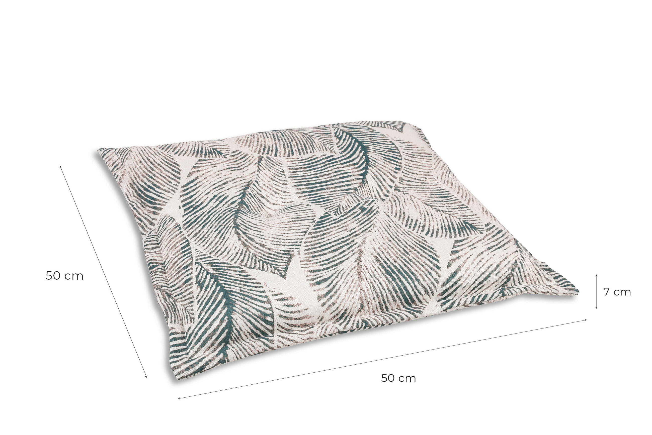 Thumbnail - Gartensitzkissenset, Grau, Beige, Textil, 2-teilig, Blätter, Füllung: Schaumstoff, Vlies, quadratisch, 50x50 cm, Oeko-Te...