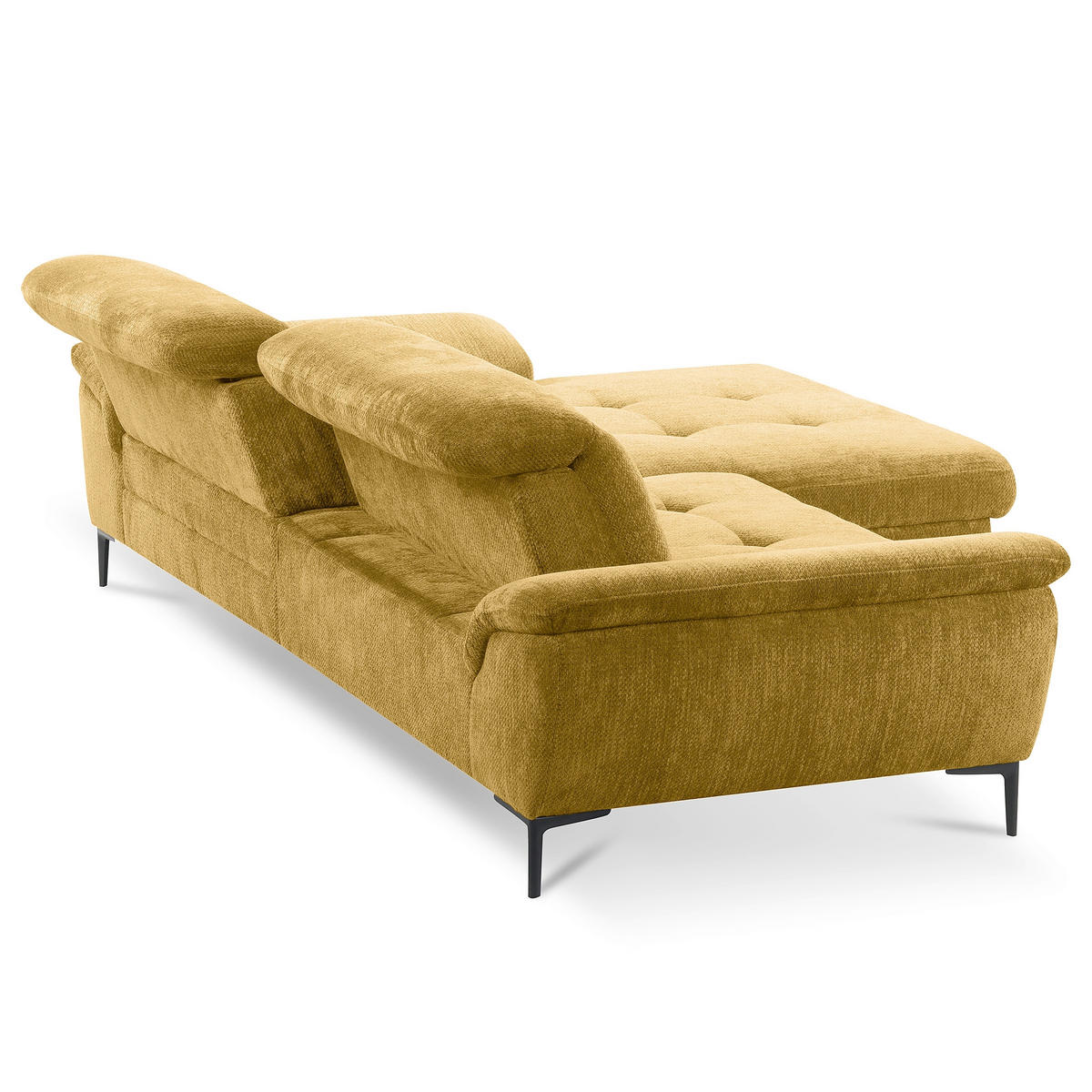 ECKSOFA  Webstoff Senfgelb  - Senfgelb/Schwarz, Design, Textil/Metall (268/195cm) - Livetastic