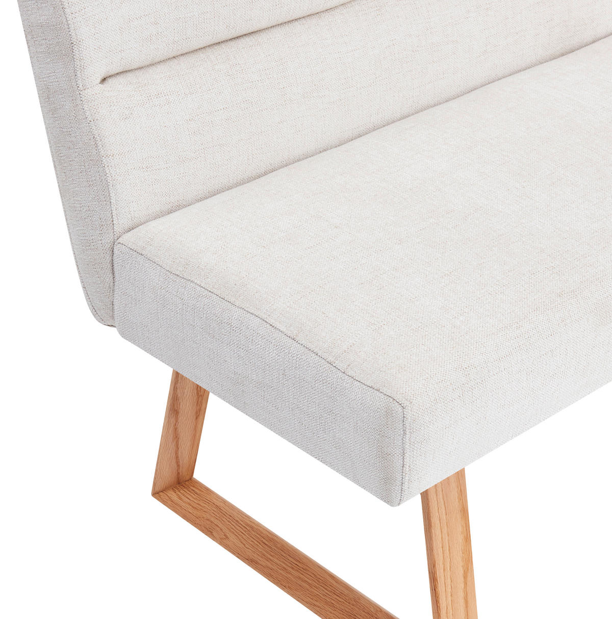 KLUPA  boje hrasta, bež  drvo, metal, tekstil      - boje hrasta/bež, Moderno, drvo/metal (140/82/61cm) - Livetastic