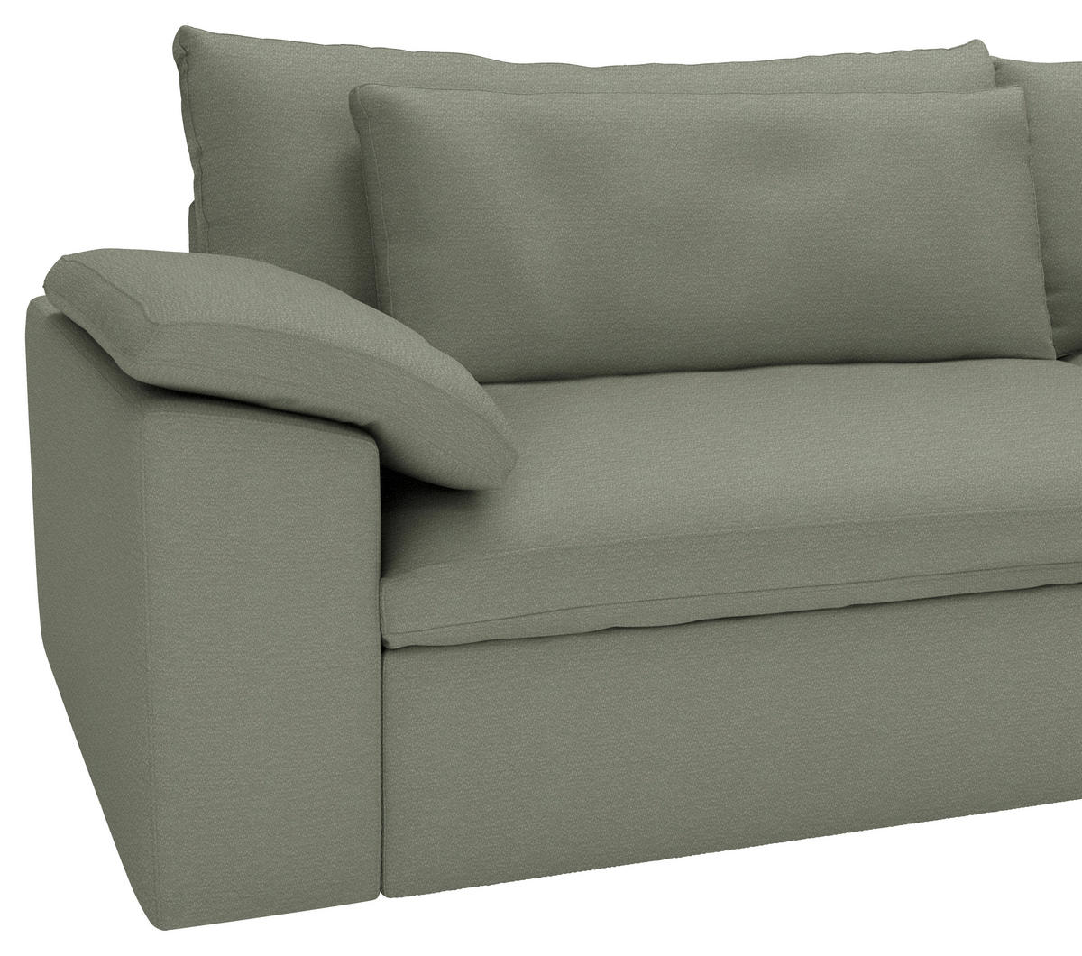 ECKSOFA  Chenille Graugrün  - Schwarz/Graugrün, Modern, Kunststoff/Textil (306/198cm) - Carryhome