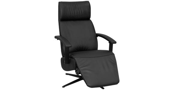 RELAXSESSEL Lederlook Kopfteilverstellung, Sitztiefenverstellung, Fußteilverstellung, Rücken echt - Schwarz, Design, Textil/Metall (74/115/84cm) - Xora