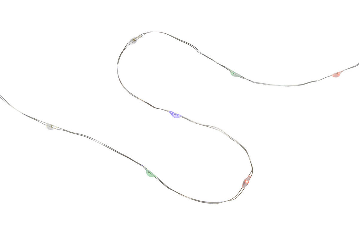 LICHTERKETTE 195 cm  - Transparent/Silberfarben, KONVENTIONELL, Kunststoff (195cm) - X-Mas
