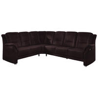 ECKSOFA in Mikrofaser Dunkelbraun  223/275 cm  - Dunkelbraun/Beige, KONVENTIONELL, Textil/Metall (223/275cm) - Beldomo Comfort