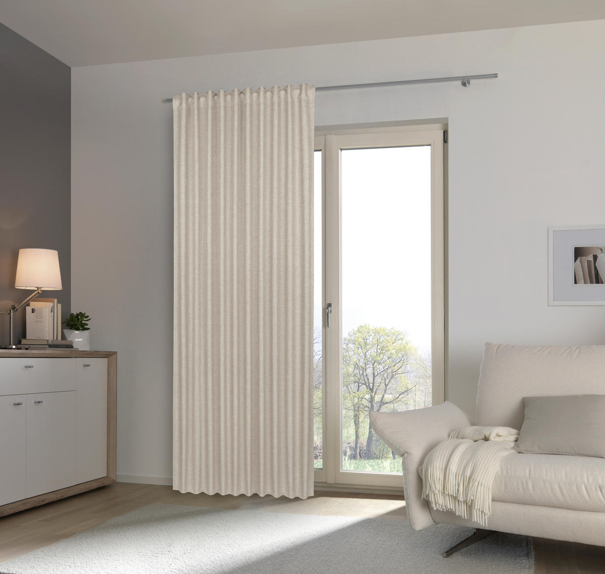 FERTIGVORHANG  blickdicht  140/245 cm   - Beige, Basics, Textil (140/245cm) - Boxxx