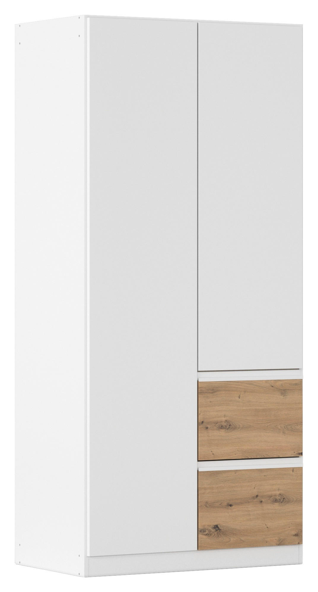 DREHTÜRENSCHRANK 91/197/54 cm 2-türig Weiß, Eiche Artisan  - Weiß/Eiche Artisan, MODERN, Holzwerkstoff (91/197/54cm) - Rauch Möbel