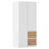 DREHTÜRENSCHRANK 91/197/54 cm 2-türig Weiß, Eiche Artisan  - Weiß/Eiche Artisan, MODERN, Holzwerkstoff (91/197/54cm) - Rauch Möbel