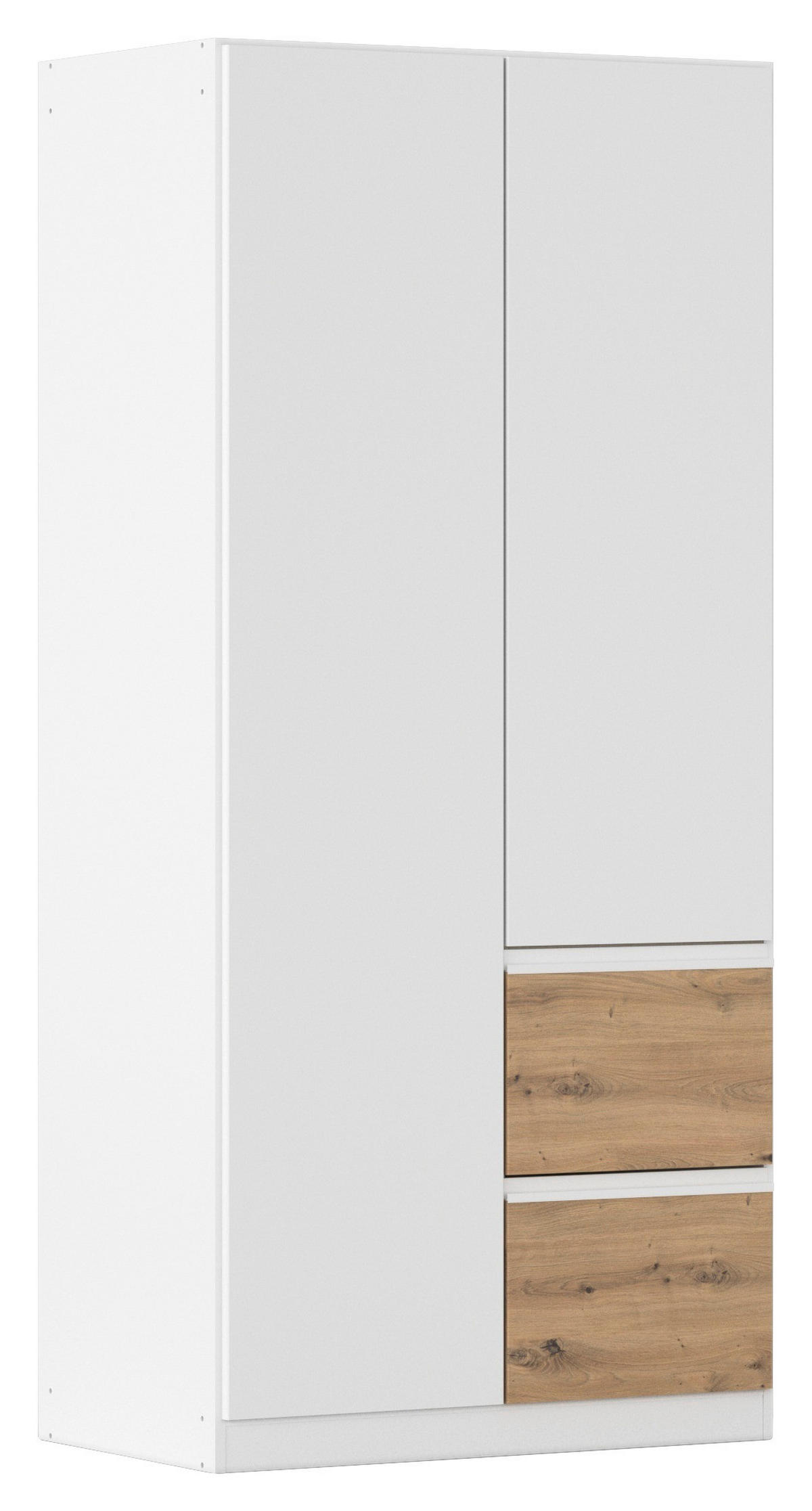 DREHTÜRENSCHRANK 91/197/54 cm 2-türig Weiß, Eiche Artisan  - Weiß/Eiche Artisan, MODERN, Holzwerkstoff (91/197/54cm) - Rauch Möbel