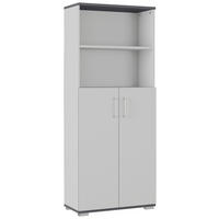 AKTENSCHRANK Graphitfarben, Grau  - Graphitfarben/Grau, KONVENTIONELL, Holzwerkstoff (80/200/40cm) - Germania