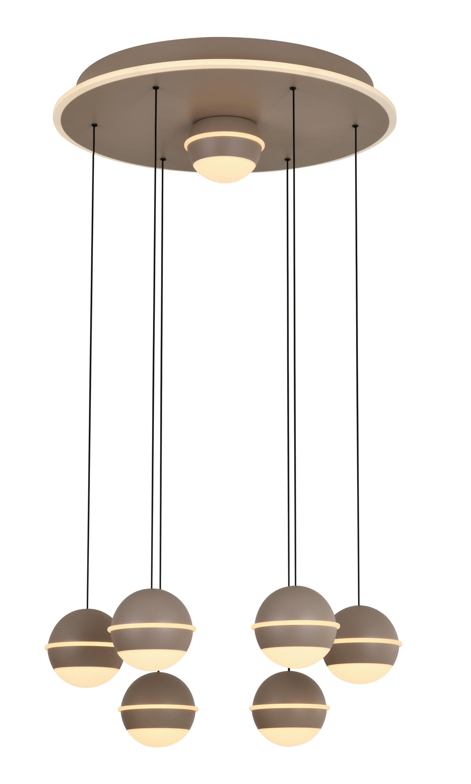 LED-HÄNGELEUCHTE Biarritz 46/150/46 cm  - Sandfarben, Design, Kunststoff/Metall (46/150/46cm)