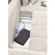 ECKSOFA Creme Plüsch Zierkissen, Rückenkissen, Bettkasten, Schlaffunktion, Rücken echt, Liegefläche im Originalstoff  - Creme/Schwarz, KONVENTIONELL, Kunststoff/Textil (253/192cm) - Carryhome