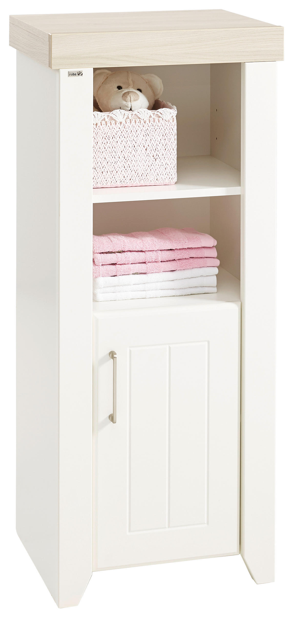 BABYREGAL Wilma Weiß  - Silberfarben/Weiß, LIFESTYLE, Holzwerkstoff/Metall (49/115/42cm) - Roba