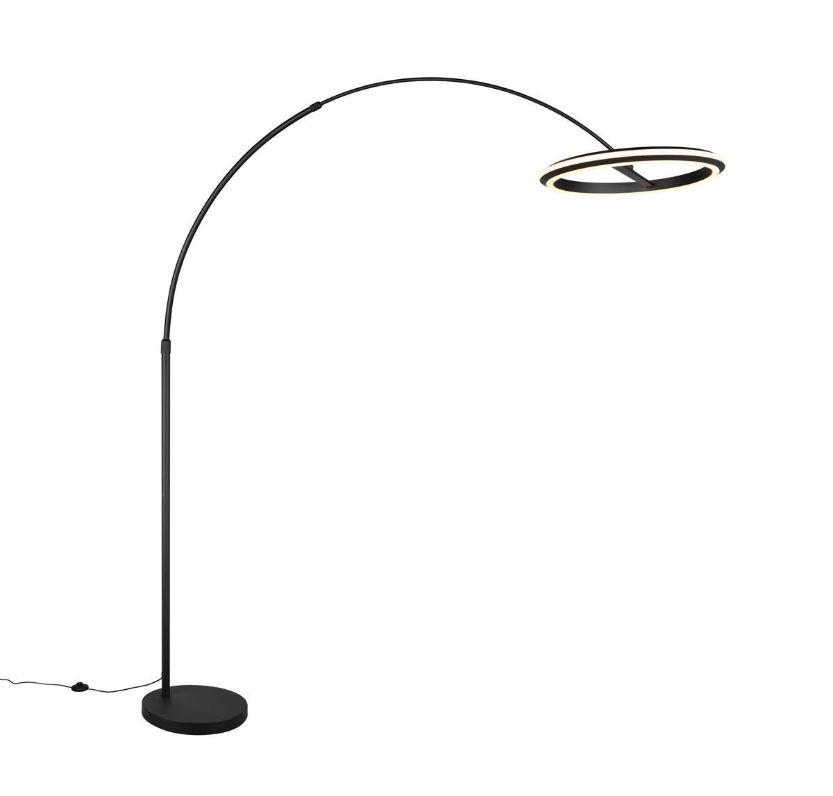 LED-STEHLEUCHTE Amador 45/205 cm   - Schwarz, Design, Metall (45/205cm) - Trio Leuchten