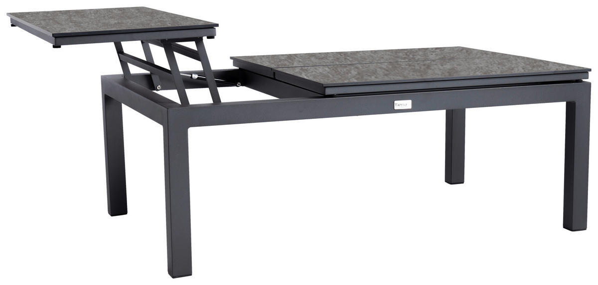 LOUNGETISCH  - Grau, Basics, Kunststoff/Metall (120/79/42-62cm) - Tierra Outdoor