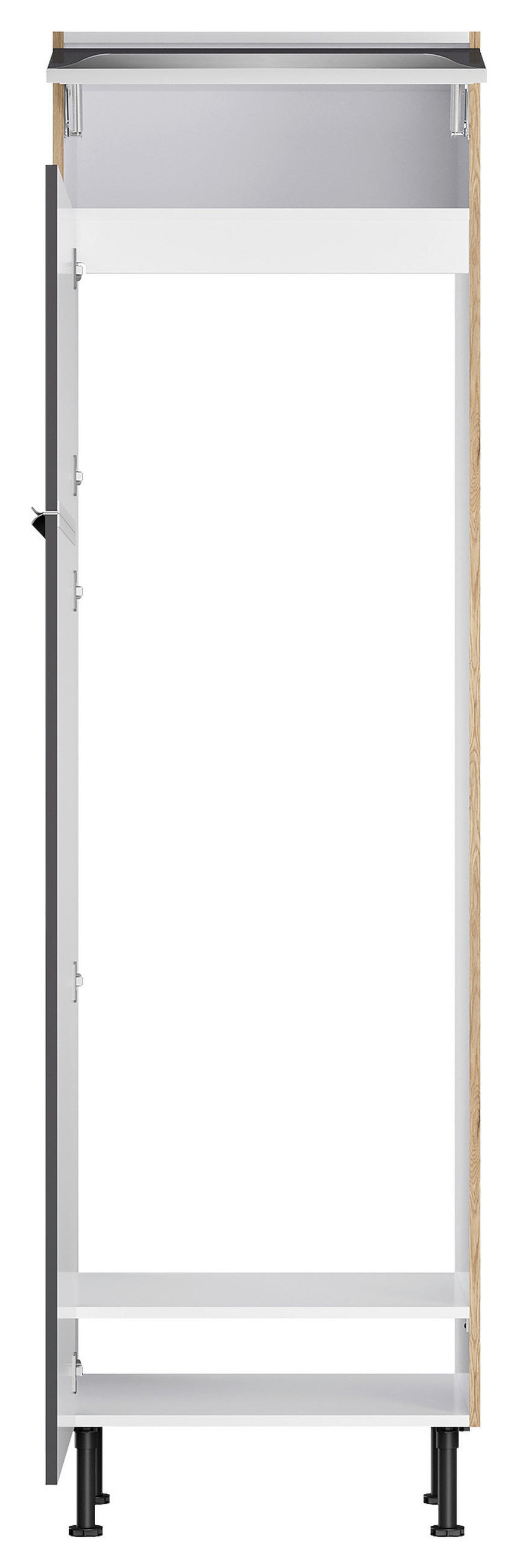 GERÄTEUMBAUSCHRANK 60/211,8/58,1 cm  in Anthrazit, Wildeiche  - Wildeiche/Edelstahlfarben, Basics, Holzwerkstoff/Metall (60/211,8/58,1cm) - Optifit