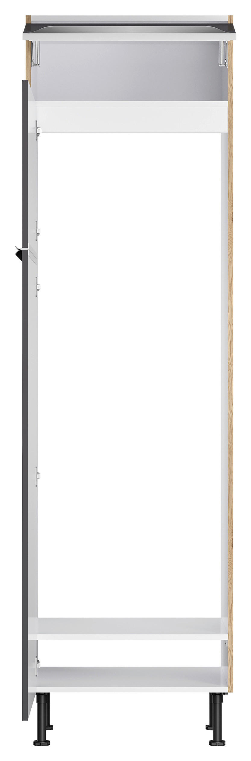 Thumbnail - Optifit Geräteumbauschrank, Anthrazit, Wildeiche, Metall, einzeln stellbar, 60x211.8x58.1 cm, Made in Germany, DIN EN IS...
