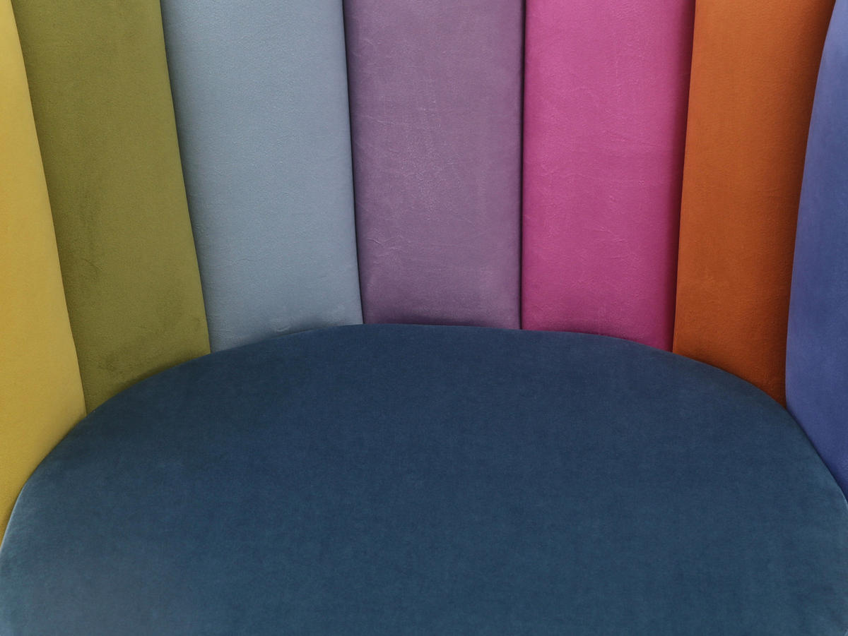 STUHL Samt Multicolor  - Multicolor/Schwarz, Design, Textil/Metall (58,5/79/55,5cm) - home24