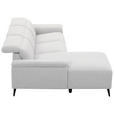 ECKSOFA  in Leinenoptik Hellgrau, Grauweiß  171/270 cm  - Schwarzchrom/Hellgrau, Design, Holz/Kunststoff (171/270cm) - Xora