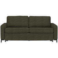 SCHLAFSOFA in Textil Dunkelgrün  - Dunkelgrün/Schwarz, Konventionell, Textil/Metall (187/84/97cm) - Welnova