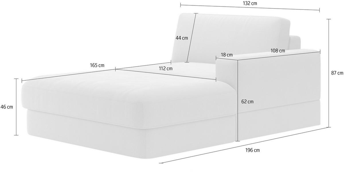 RÉCAMIERE Mikrofaser Braun  - Schwarz/Braun, Modern, Kunststoff/Textil (132/87/196cm) - Sit & More