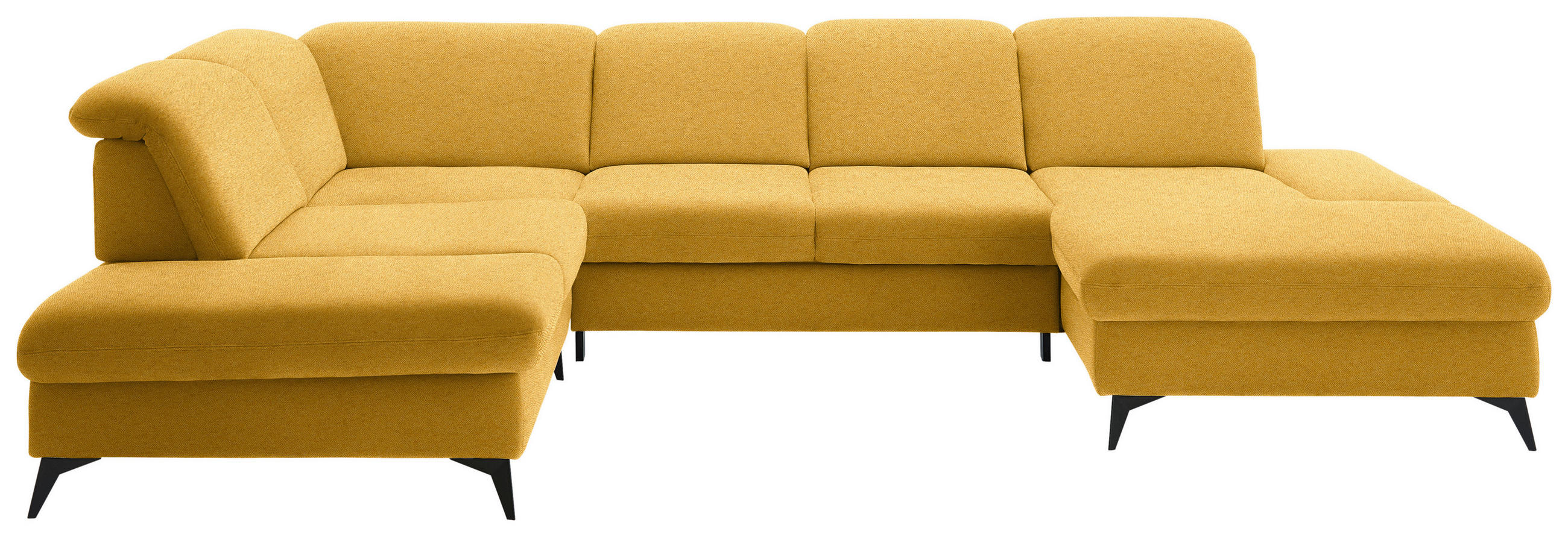 WOHNLANDSCHAFT Chenille Currygelb  - Currygelb/Schwarz, Design, Textil/Metall (255/364/198cm) - Beldomo Style