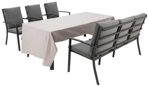 TRÄDGÅRDSBÄNK i antracit, ljusgrå  - mörkgrå/ljusgrå, Klassisk, metall/textil (170/94/67cm) - Ambia Garden