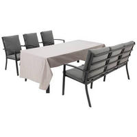 TRÄDGÅRDSBÄNK i antracit, ljusgrå  - mörkgrå/ljusgrå, Klassisk, metall/textil (170/94/67cm) - Ambia Garden