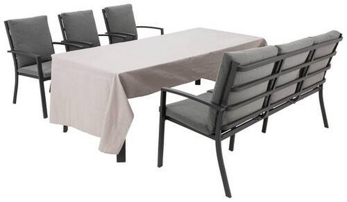 ZÁHRADNÝ STÔL, kov, plast, 210/98/74 cm - svetlosivá/antracitová, Konventionell, kov/plast (210/98/74cm) - Ambia Garden