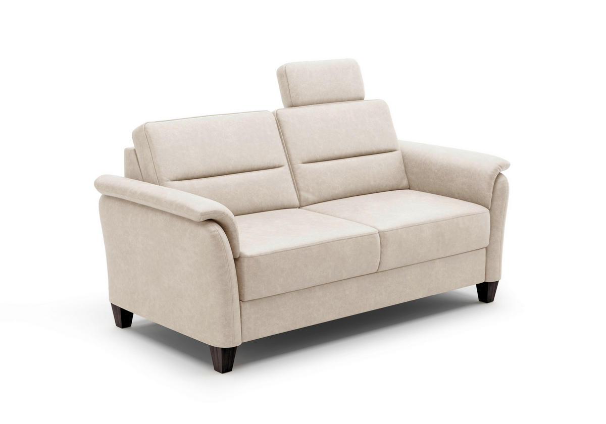 3-SITZER-SOFA Mikrofaser Beige  - Wengefarben/Beige, KONVENTIONELL, Holz/Textil (179/89/89cm) - Sit & More