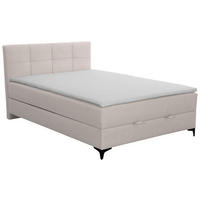 POLSTERBETT Bettkasten, Topper 140/200 cm  in Beige  - Beige/Schwarz, KONVENTIONELL, Textil/Metall (140/200cm) - MID.YOU
