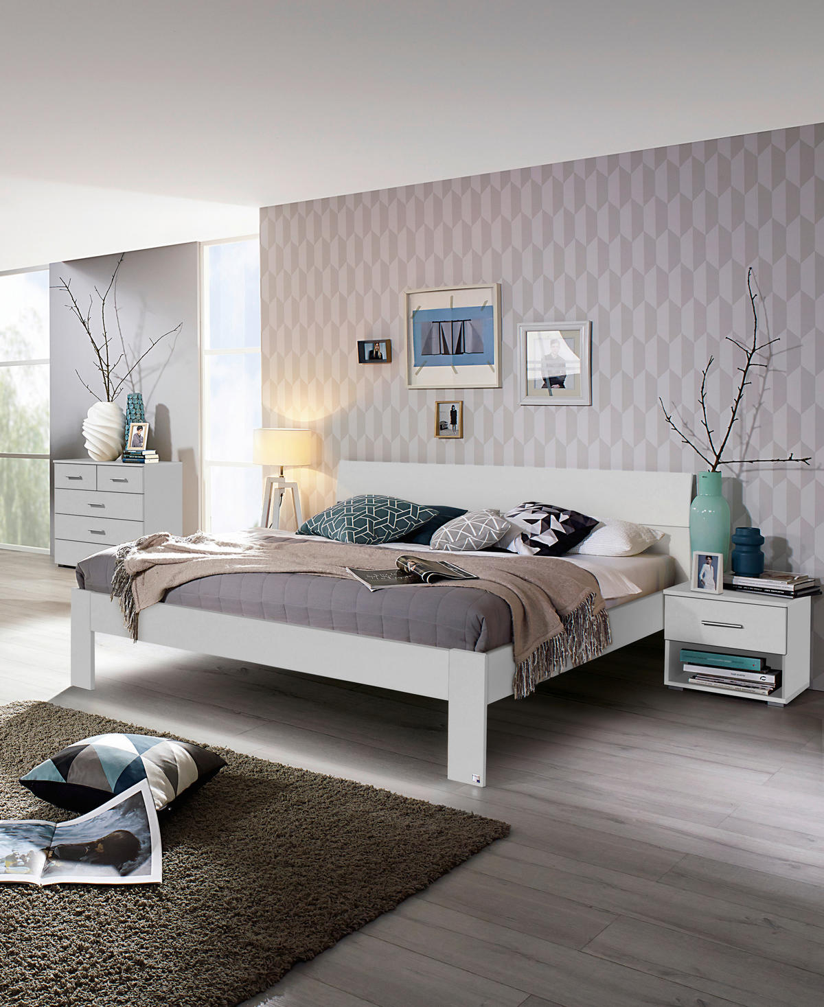 KOMMODE 93/81/42 cm  in Weiss  - Weiss/Alufarben, Basics, Holzwerkstoff/Kunststoff (93/81/42cm) - Xora