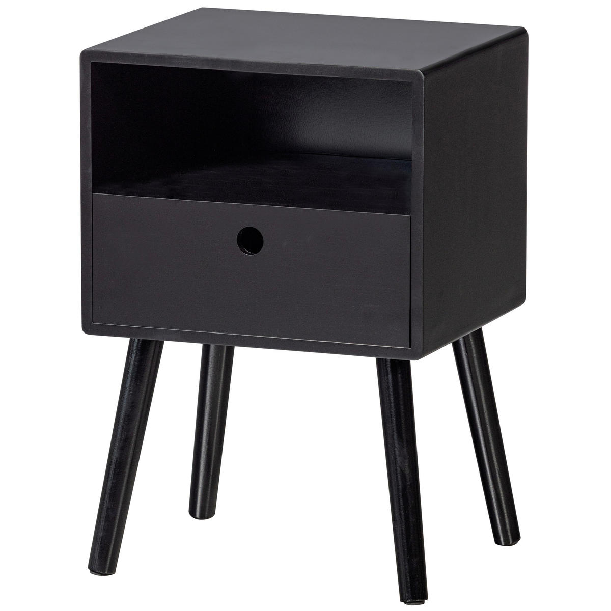 NACHTKÄSTCHEN 36/53/30 cm  in Schwarz  - Schwarz, Basics, Holzwerkstoff/Metall (36/53/30cm) - MID.YOU