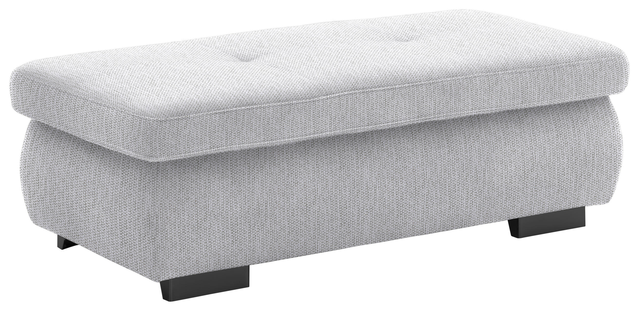 HOCKER in Textil Silberfarben  - Silberfarben/Schwarz, Design, Textil/Metall (138/44/67cm) - Beldomo Style